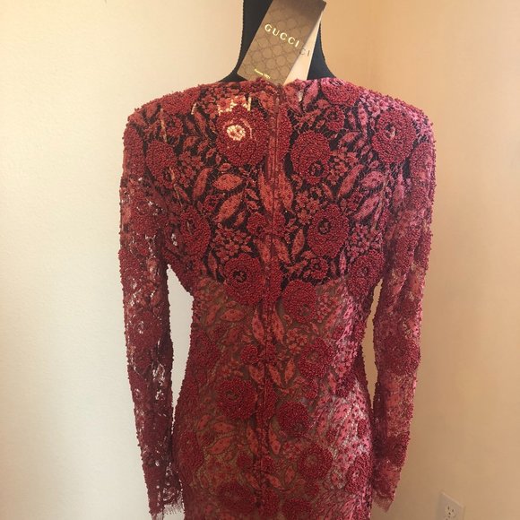 NWT Gucci Beaded Sheer Alessandro Michele Dress - Picture 5 of 11